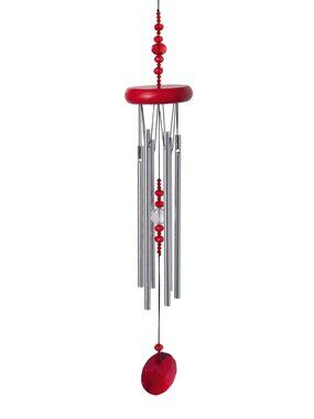 Woodstock Crystal Wind Chime Crimson Faceted Red & Clear Glass Crystals NIB NWT